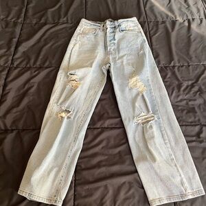 Wild Fable Light Blue Distressed Straight Leg Jeans